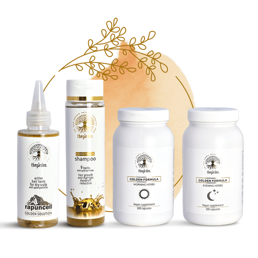 Zvýhodněný GOLDEN Herbs Trio balíček (šampon, tonikum a směs bylin pro suché vlasy a suchú pokožku)