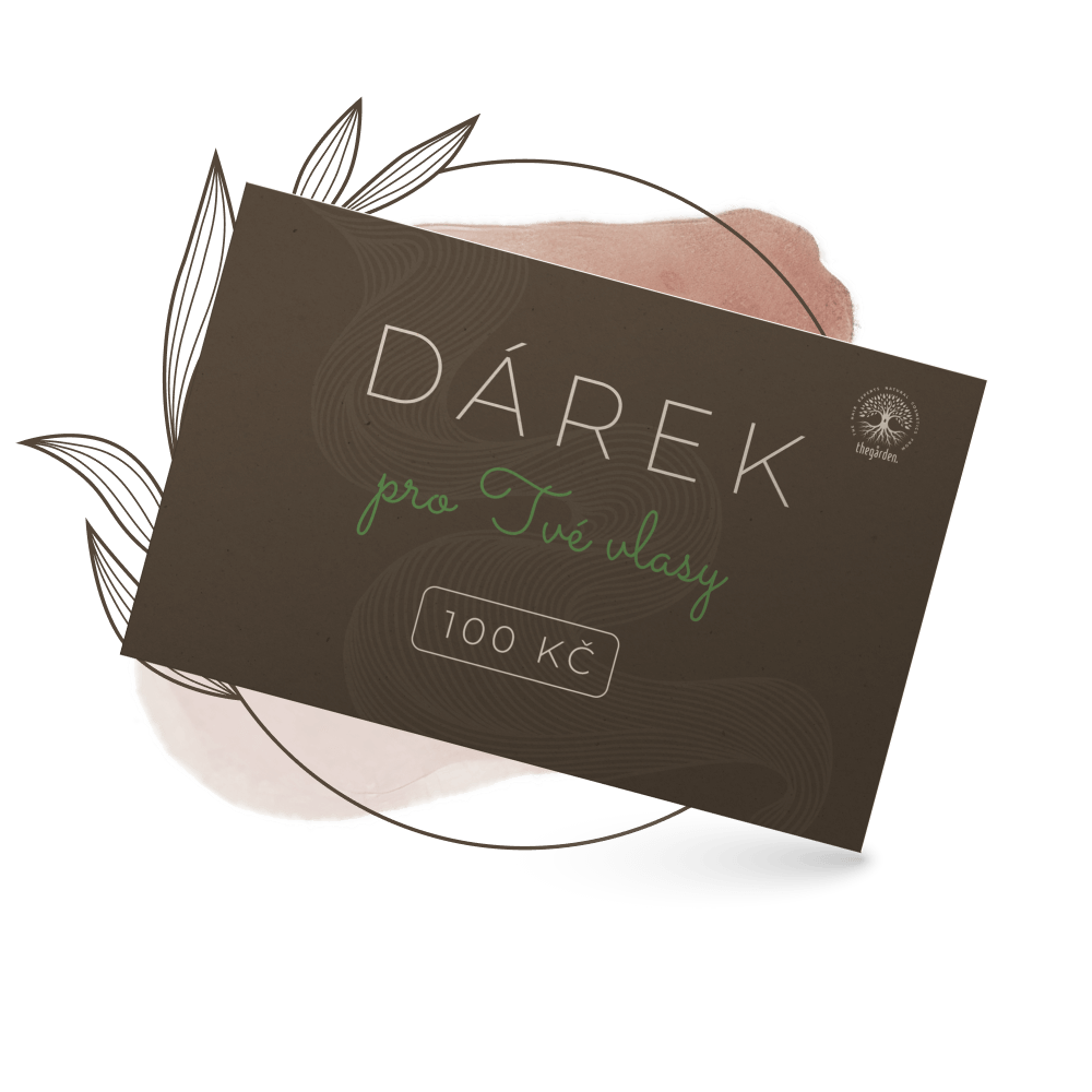 Dárkový poukaz od 100 Kč do 2500 Kč na nákup přírodní vlasové kosmetiky The GARDEN™