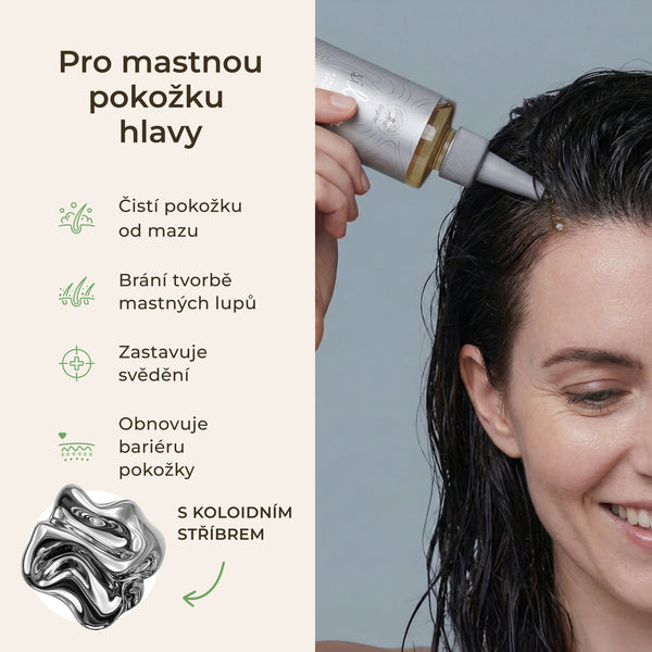 Rapuncell Silver Solution - tonikum k růstu vlasů a zastavení nadměrného padání pro mastný typ pokožky.