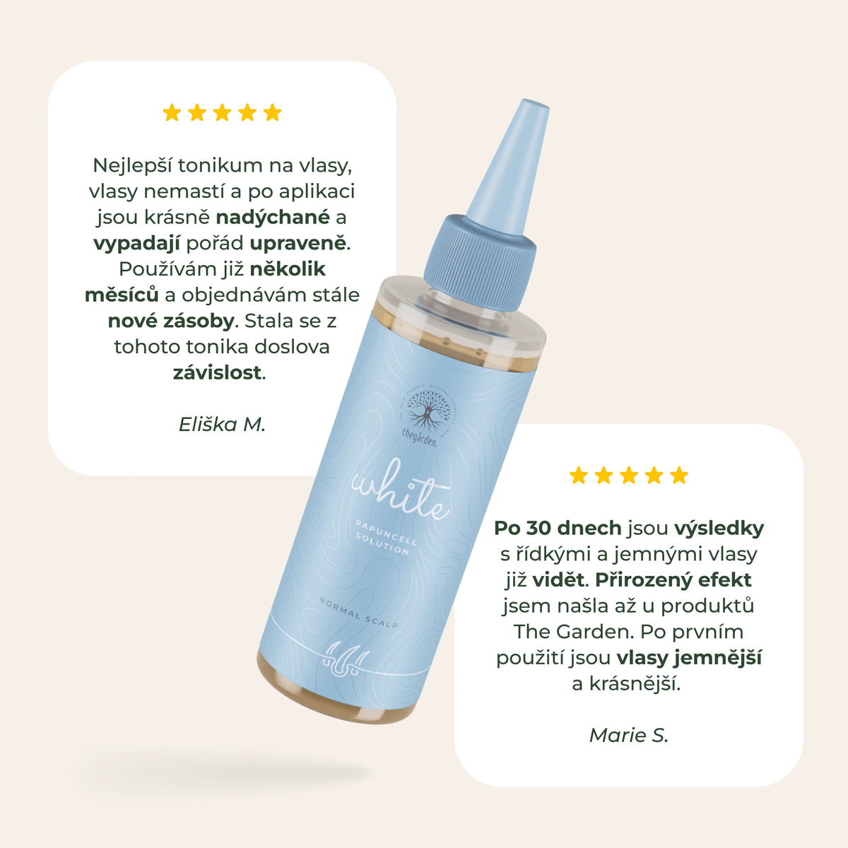 Rapuncell White Solution - tonikum k růstu vlasů a zastavení nadměrného padání pro normální typ pokožky.
