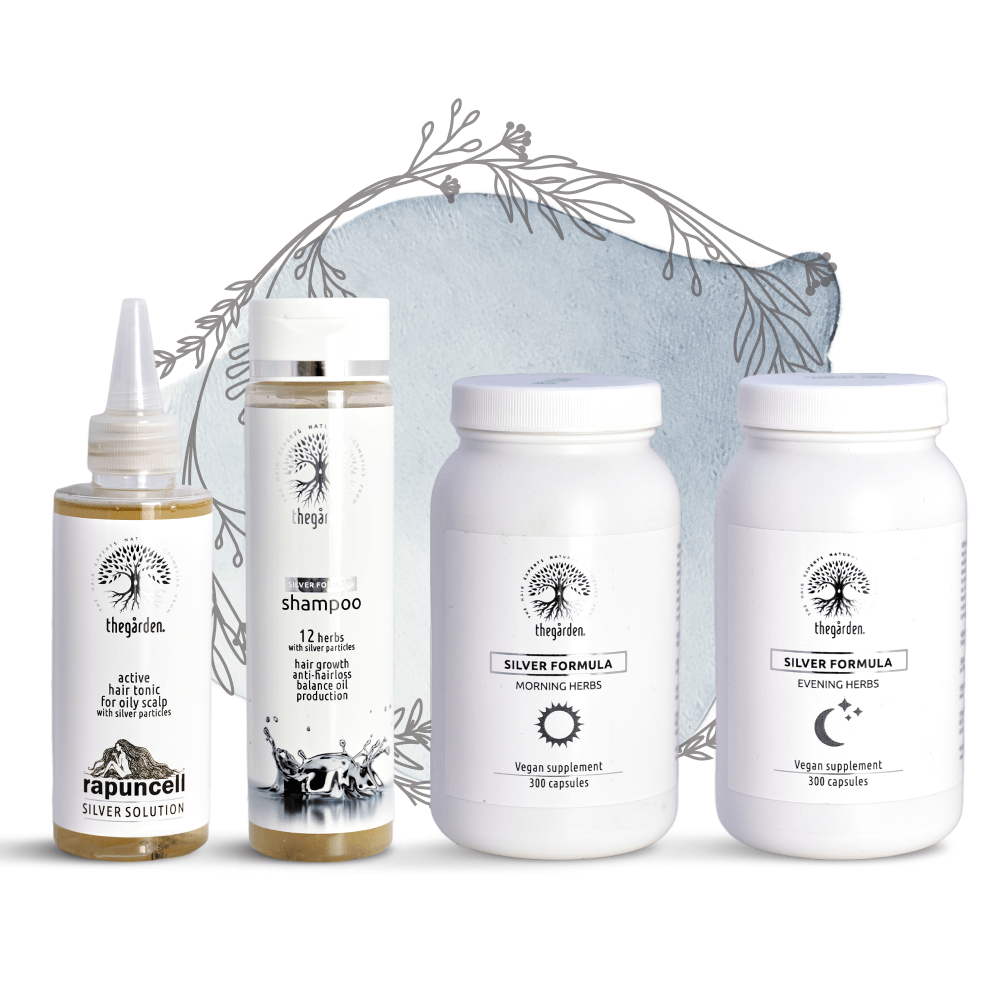 Zvýhodněný SILVER Herbs Trio balíček (šampon a tonikum pro suché vlasy a rychle se mastící pokožku)